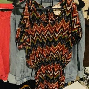 Sheer multicolored blouse